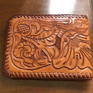 Handmade Mexican Leather Wallet tooled embossed